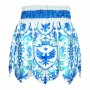 TUFF Шорты Тайский Бокс Гладиатор "Gladiator Blue-White Classic Victorian Pattern" Бело-Синий